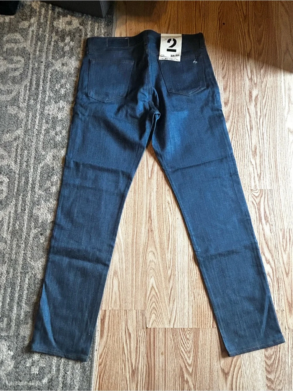 Rag & Bone Men’s Fit 2 Slim Jeans 33x32 NWT Dark Wash Stretch Denim